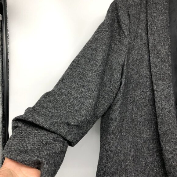 Black Tape Dark Grey Herringbone Open Blazer size L - Picture 6 of 15